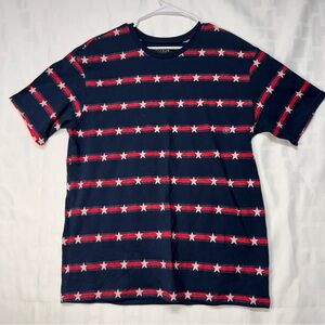 PacSun Navy and Red Star Pattern Tee